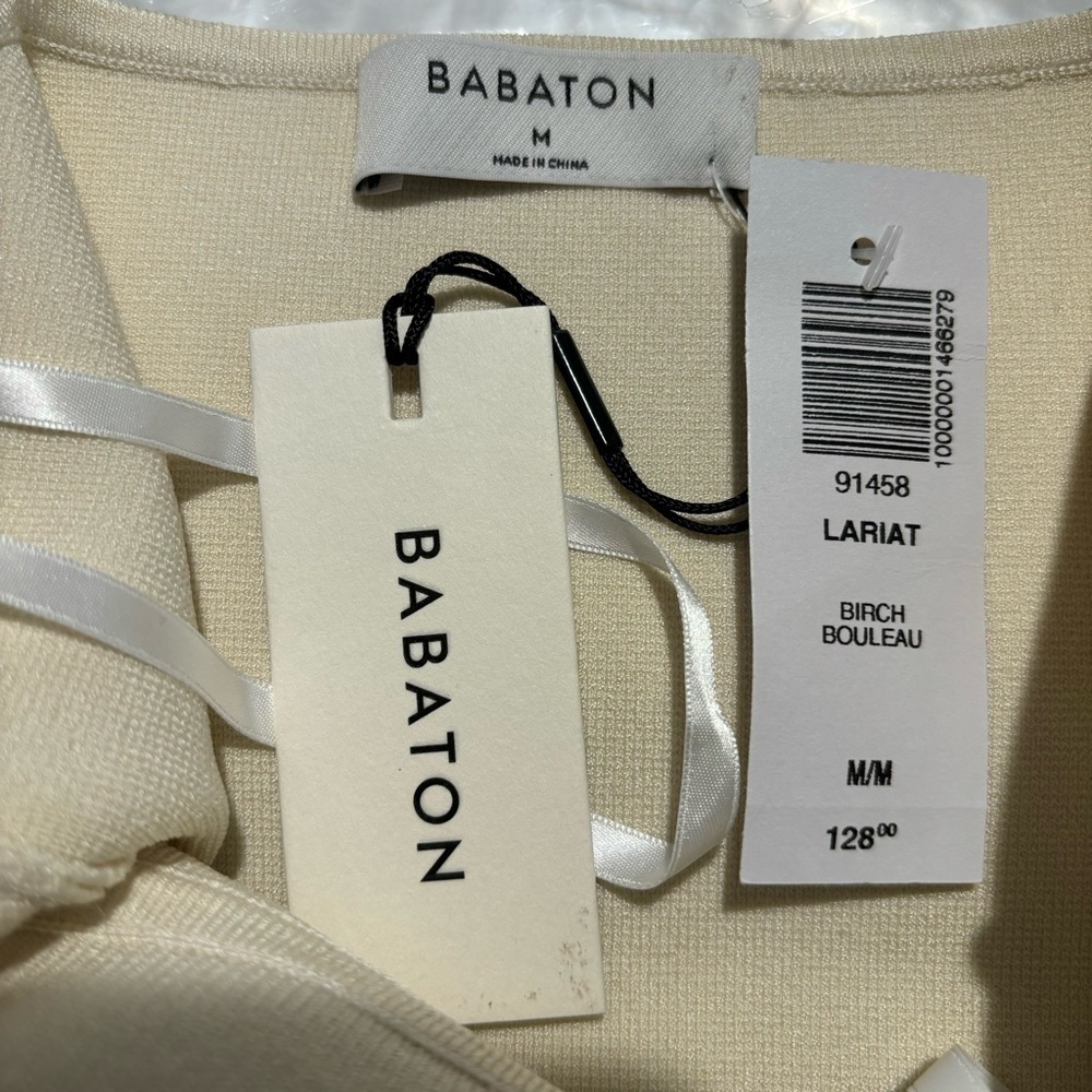 BABATON Sz M by Aritzia  Lariat Bodycon Bustier in the Colour Birch Dress NEW - Picture 4 of 7